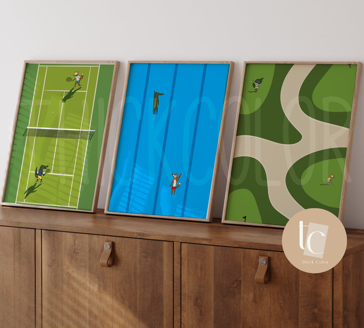 Nursery Sunny Day Tennis Print