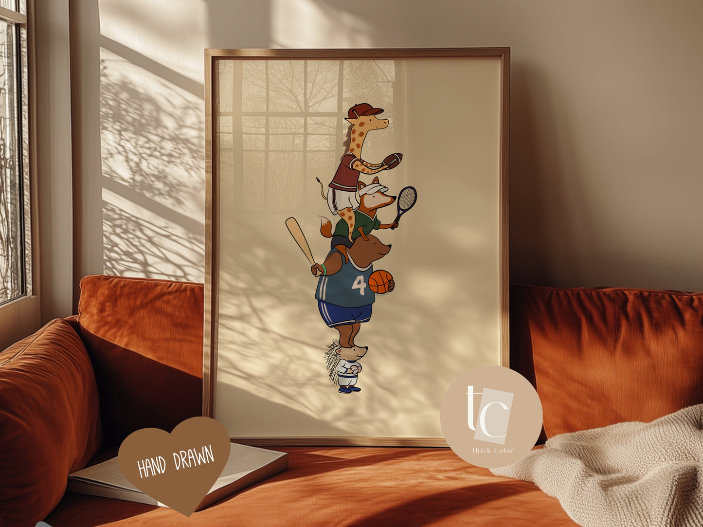 Woodland Animals Friend Sport Pile Nursery print
