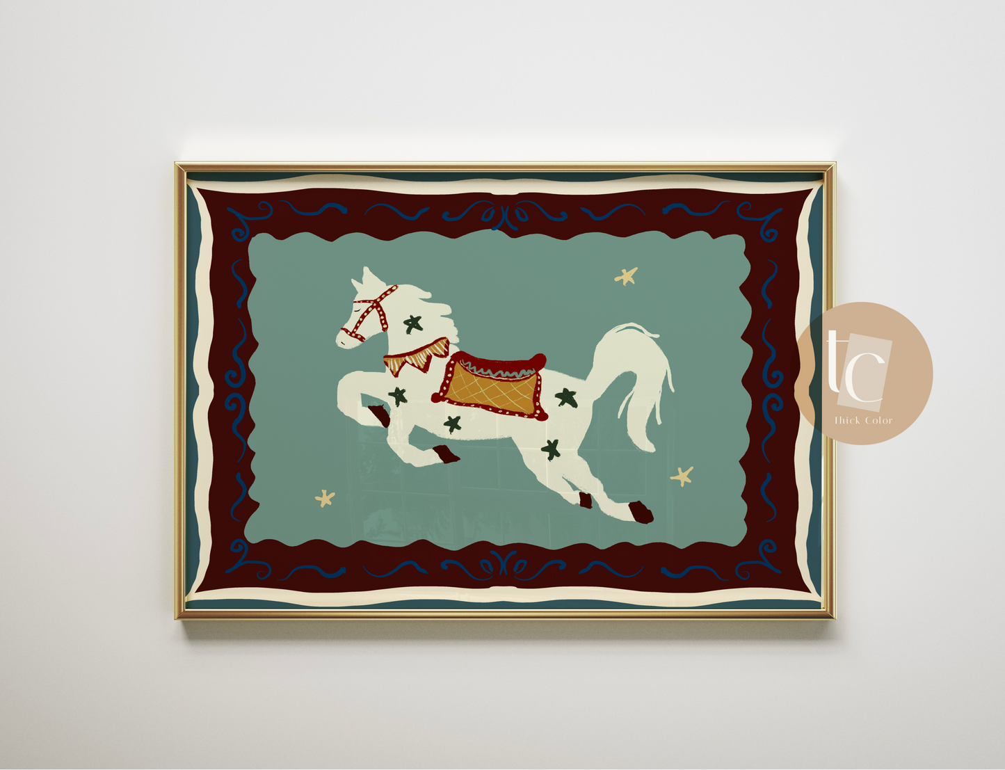 Nusery Whimisical Horse Print