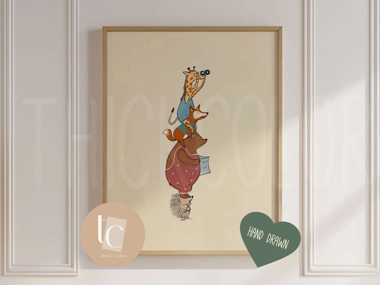 Woodland Animals Friend Treasure Hunt Pile Nursery print