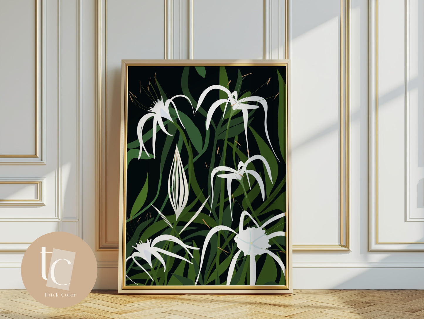 Spider Lilly Botanical light abstract canvas print
