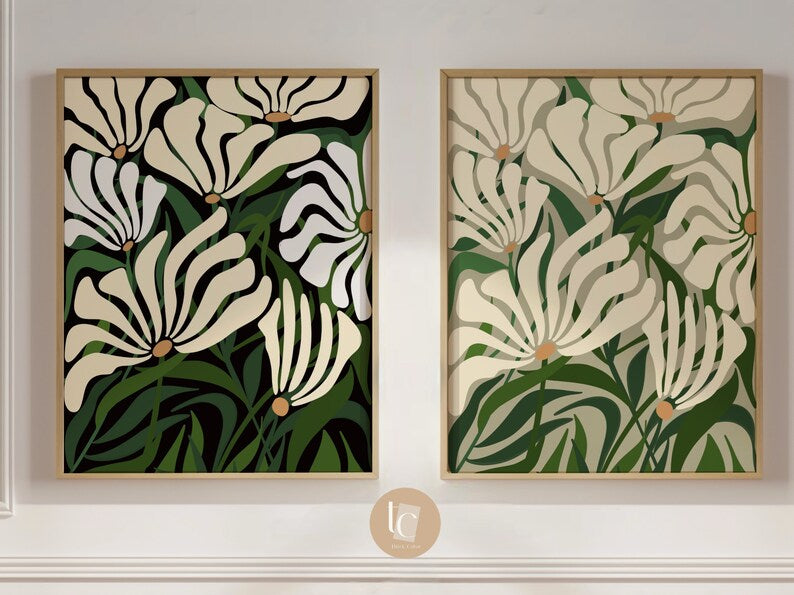 Botanical dark abstract canvas print
