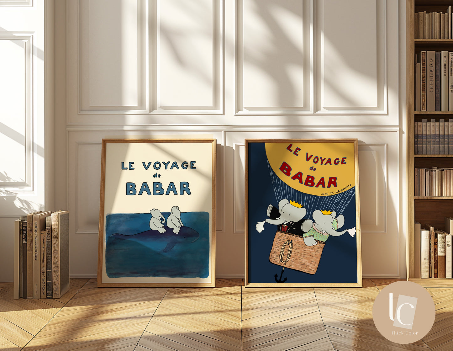 Babar the elephant le voyag de Babar nursery wall art retro kids decor quote wall art genre neutral baby wall art illustration nursery print