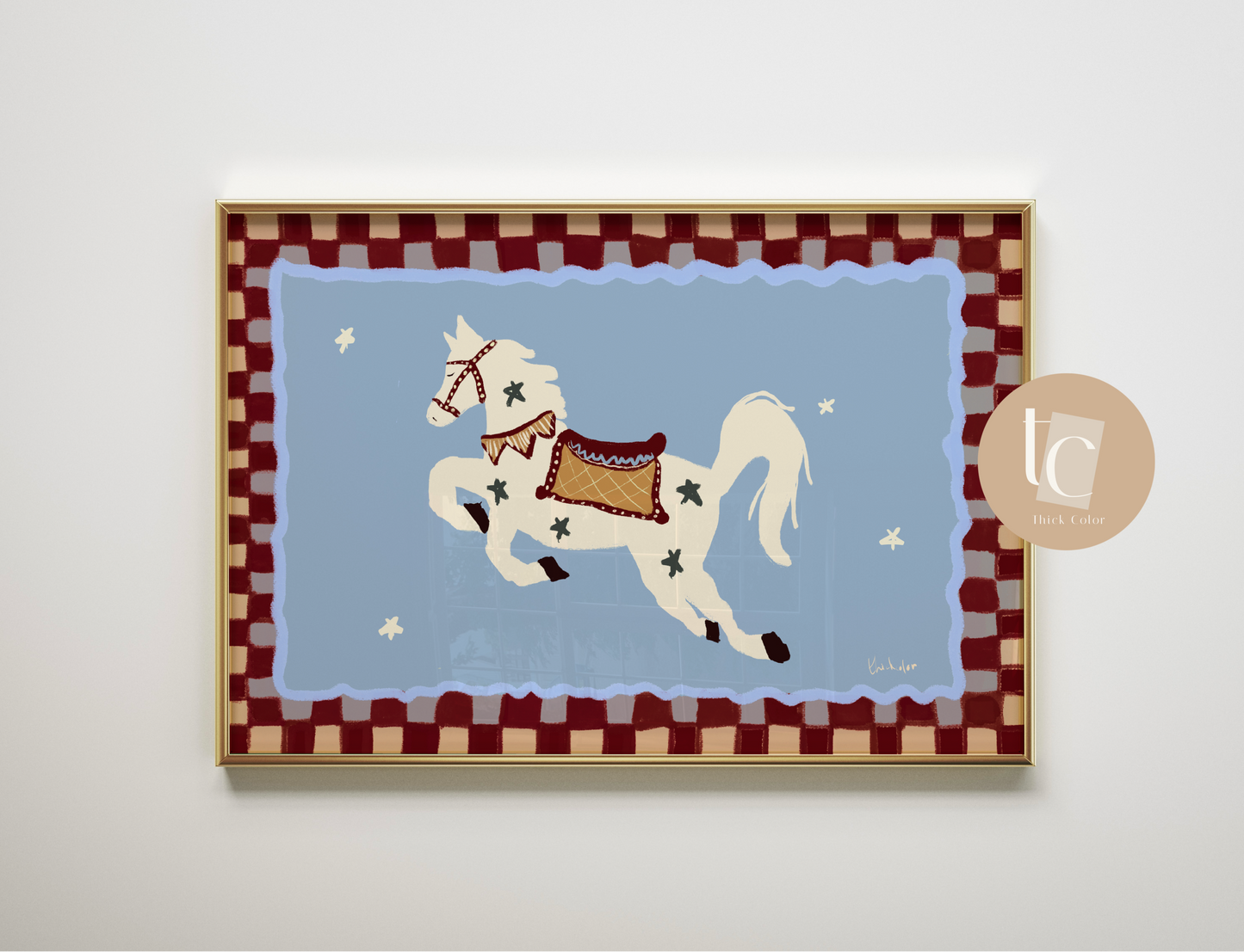 Nusery Whimisical Horse Print |||