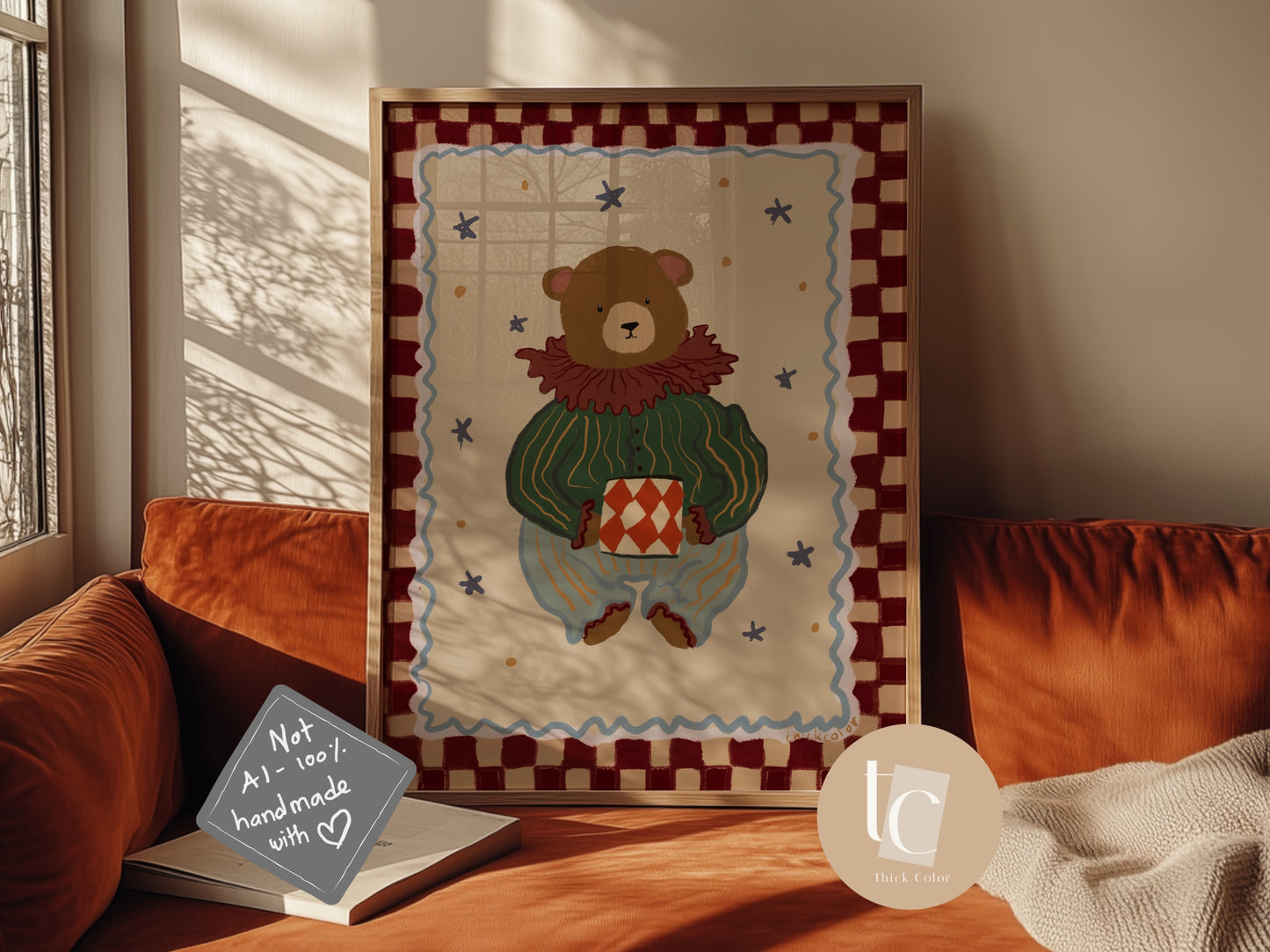 A Teddy with a drum nursery print