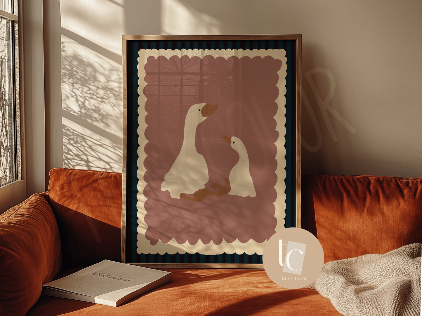 A Silly Goose Mum and Baby Pink Nursery Print