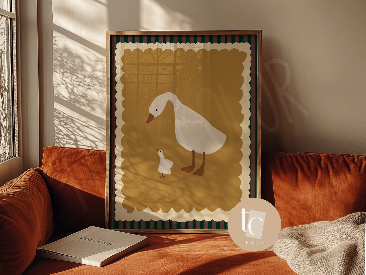 A Silly Goose Yellow Mum and Baby Yellow Print