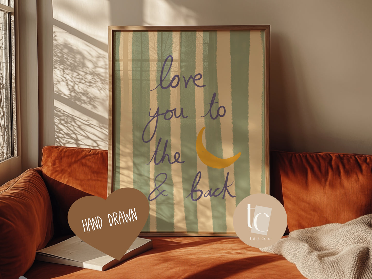 Love you to the moon and back nursery saying quote print