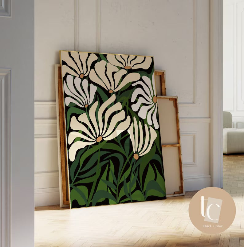 Botanical dark abstract canvas print