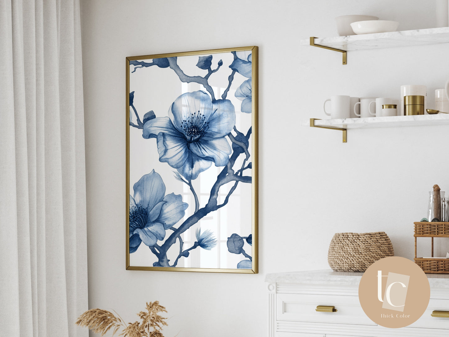Blue Chinoiserie Wall Art Print Set of 2
