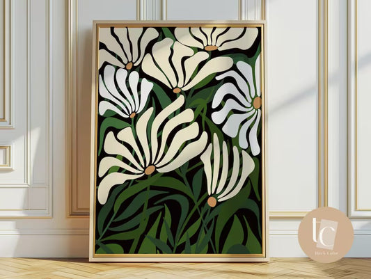 Botanical dark abstract canvas print