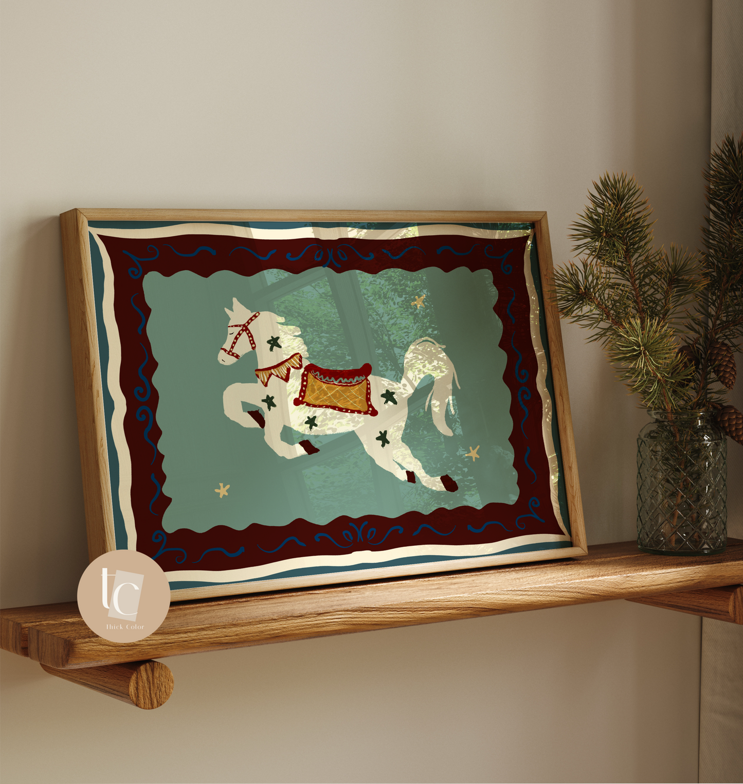 Nusery Whimisical Horse Print