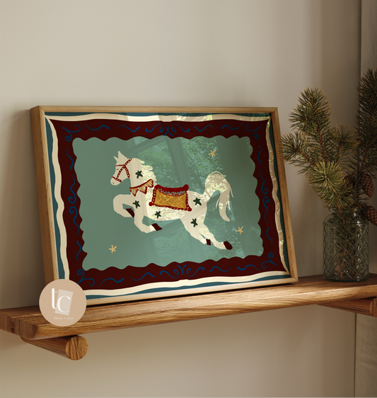 Nusery Whimisical Horse Print