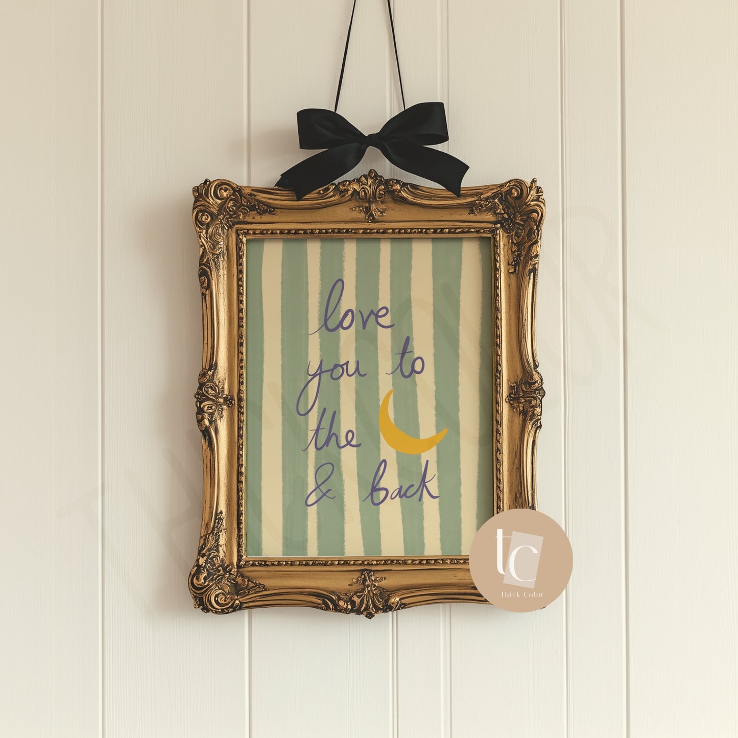 Love you to the moon and back nursery saying quote print