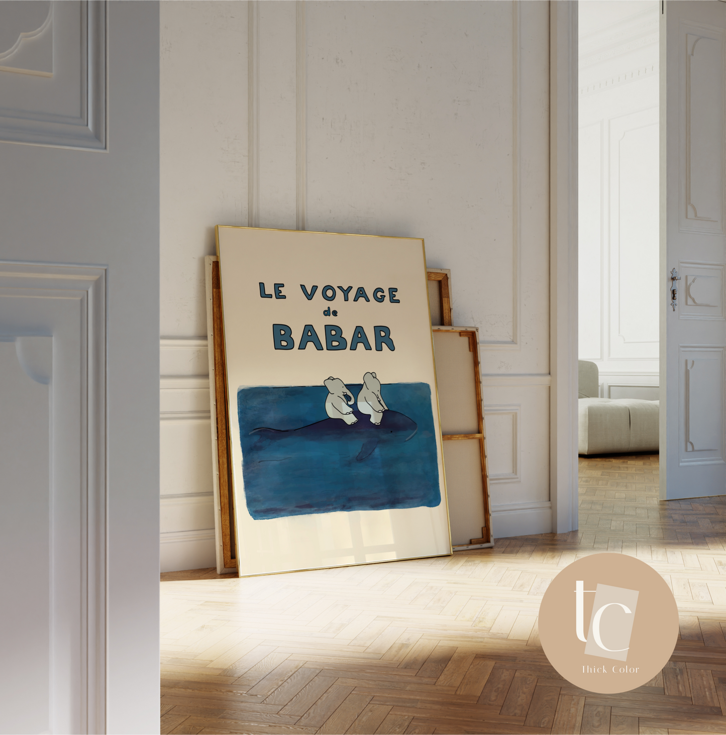 Babar the elephant sailing on a whale nursery wall art retro kids decor quote wall art genre neutral baby wall art canvas nursery prints boy