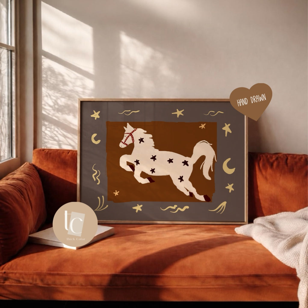 Nusery Whimisical Horse Print ||