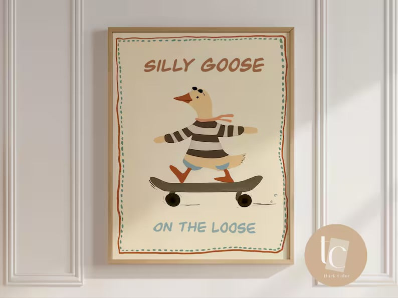 Silly goose on the loose nursery print