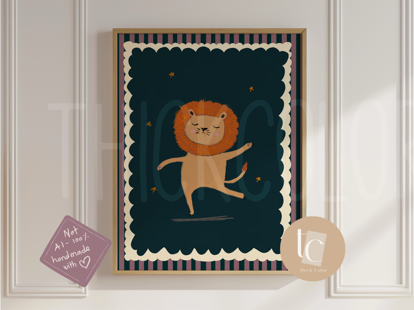 Lion Dancing Nursery Print