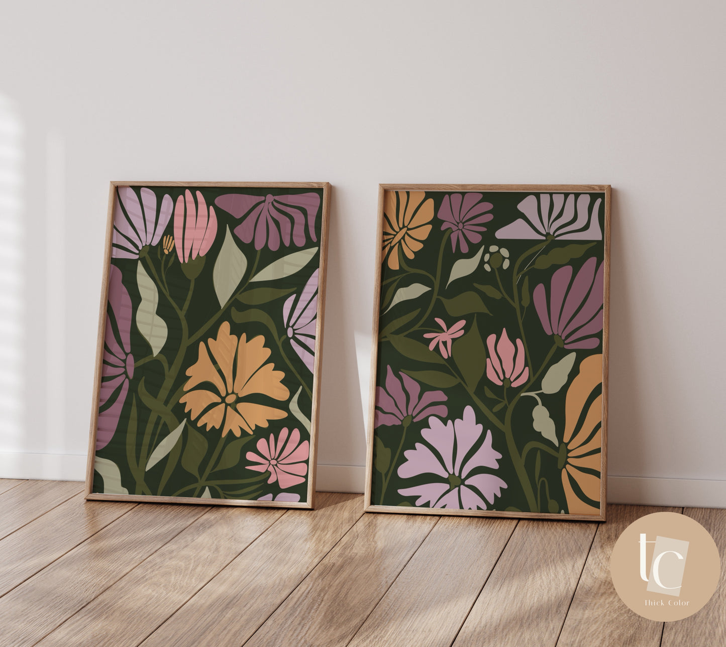 Botanical colorful abstract canvas print