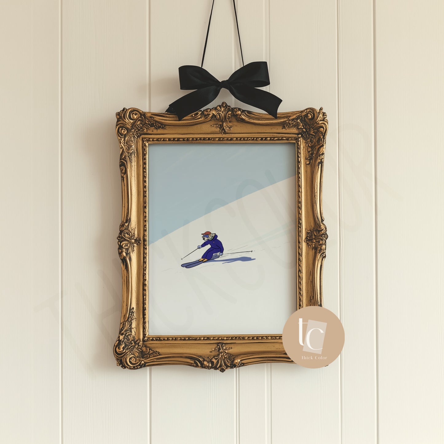 Nursery Snowy Day Ski Print
