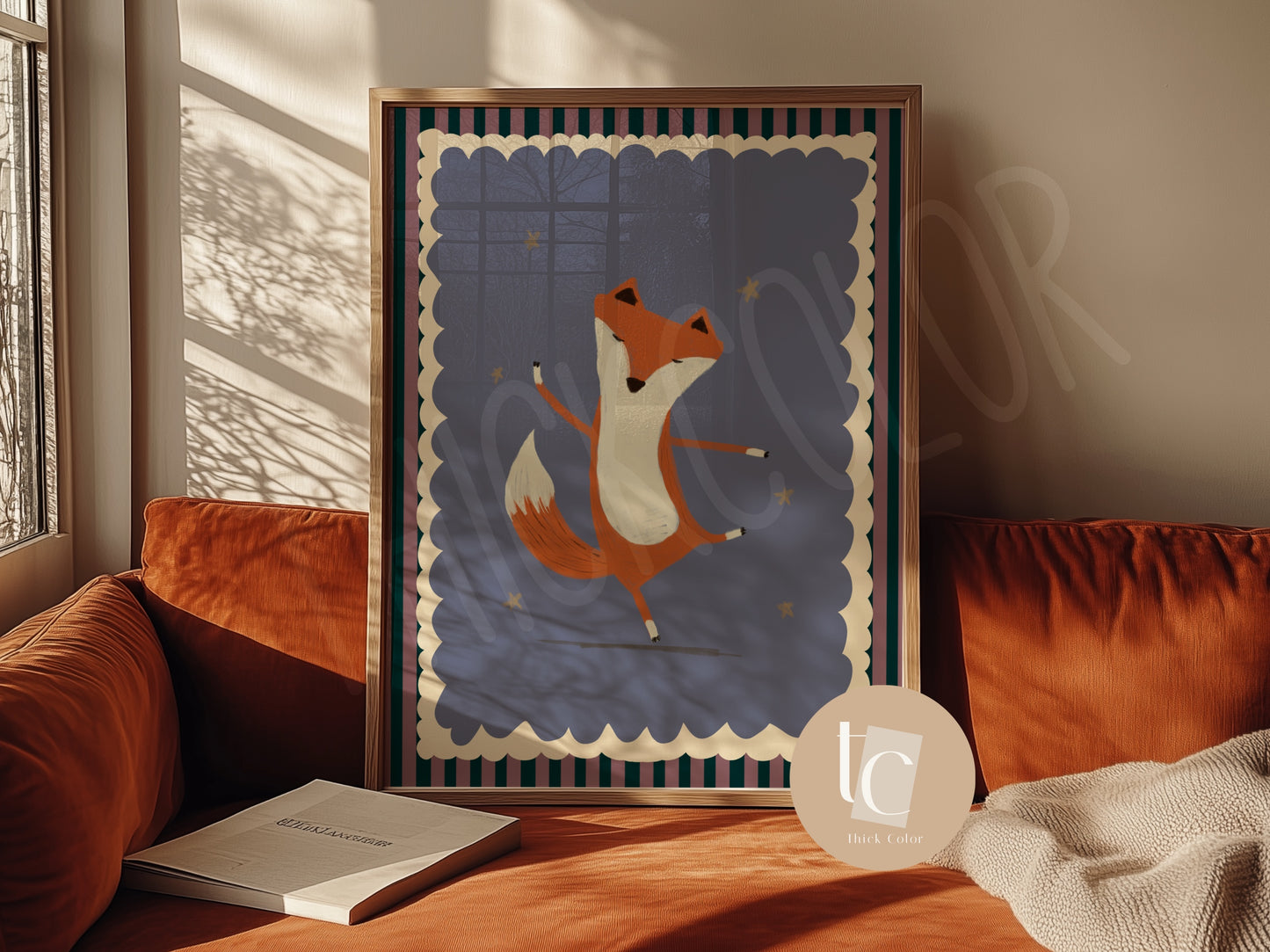 Set of 6 woodland animals dancing cute nursery prints