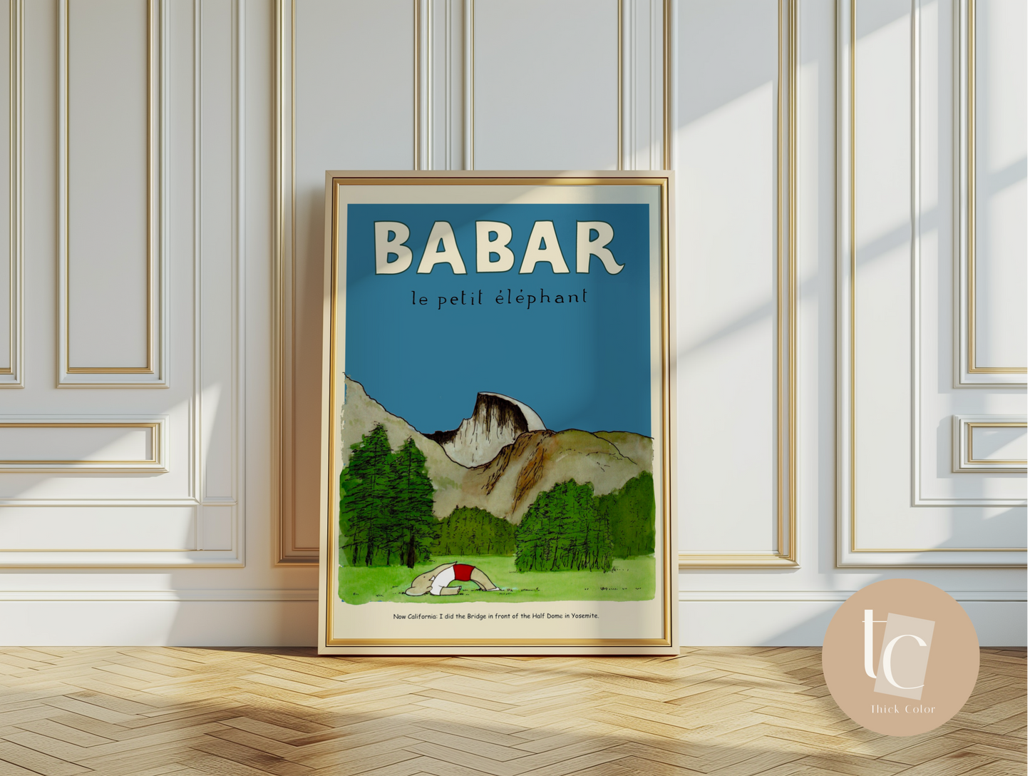 Babar the elephant nursery wall art retro kids decor quote wall art genre neutral baby wall art illustration nursery print