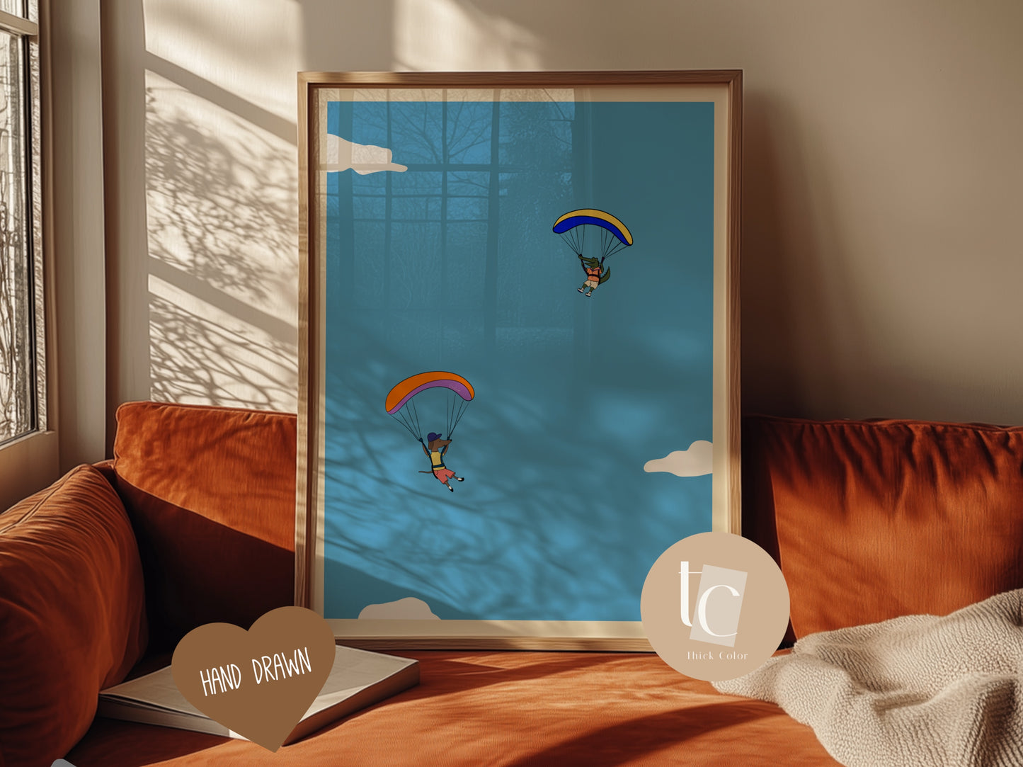 Nursery Sunny Day Paragliding Print