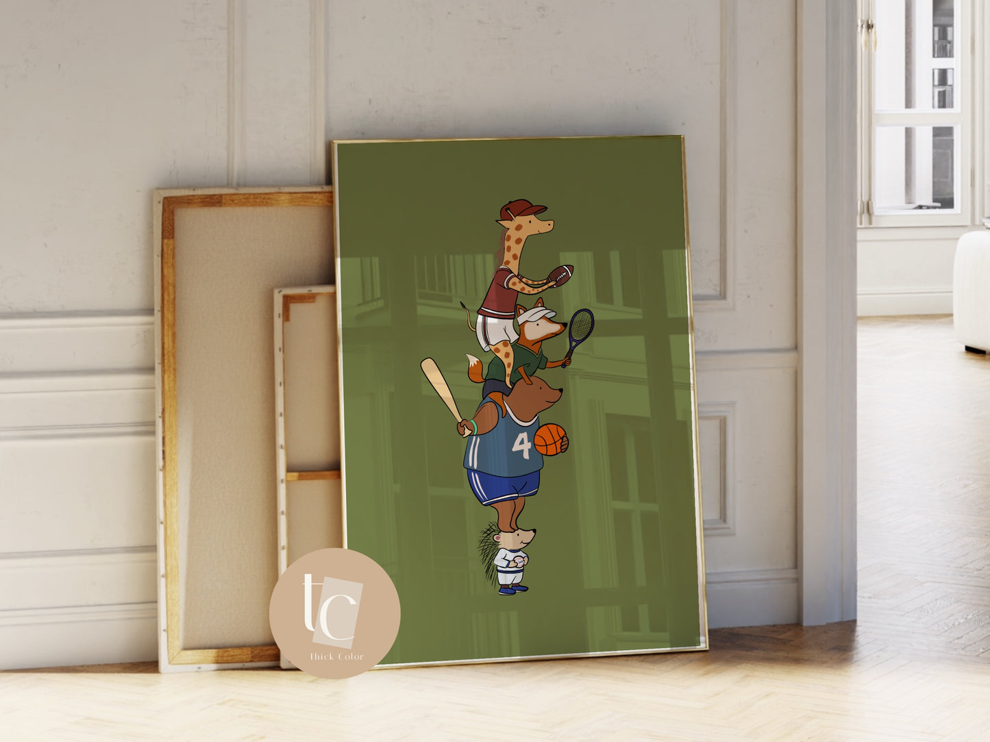 Woodland Animals Friend Sport Pile Nursery print