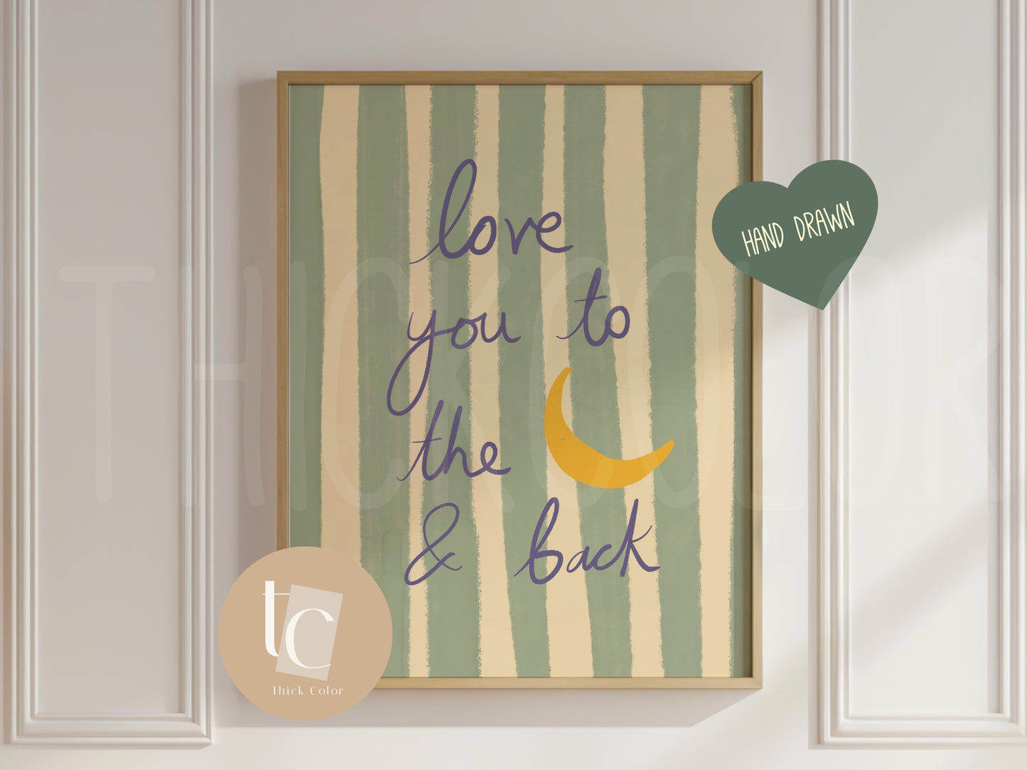Love you to the moon and back nursery saying quote print