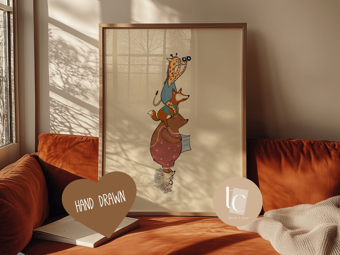 Woodland Animals Friend Treasure Hunt Pile Nursery print