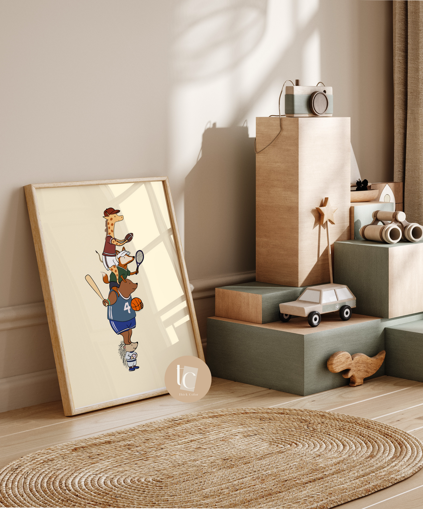 Woodland Animals Friend Sport Pile Nursery print