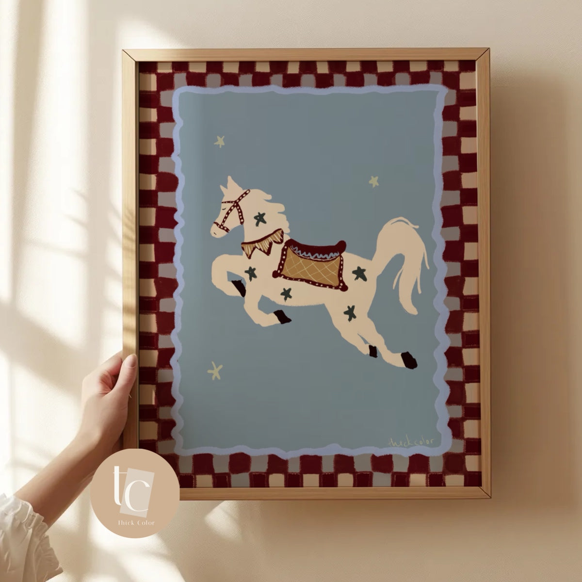 Whimsical horse nursery print