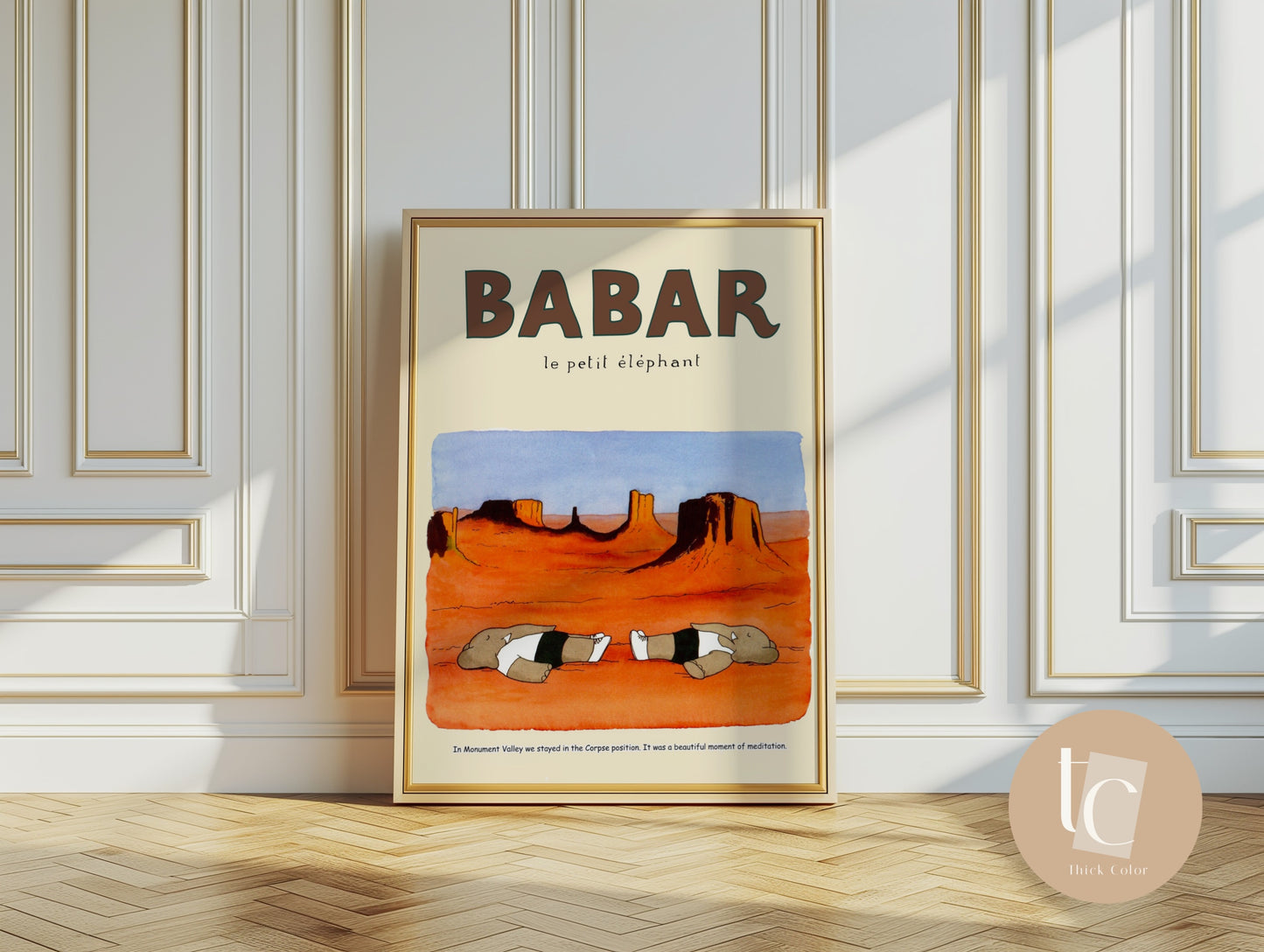 Babar the elephant nursery wall art retro kids decor quote wall art genre neutral baby wall art illustration nursery print