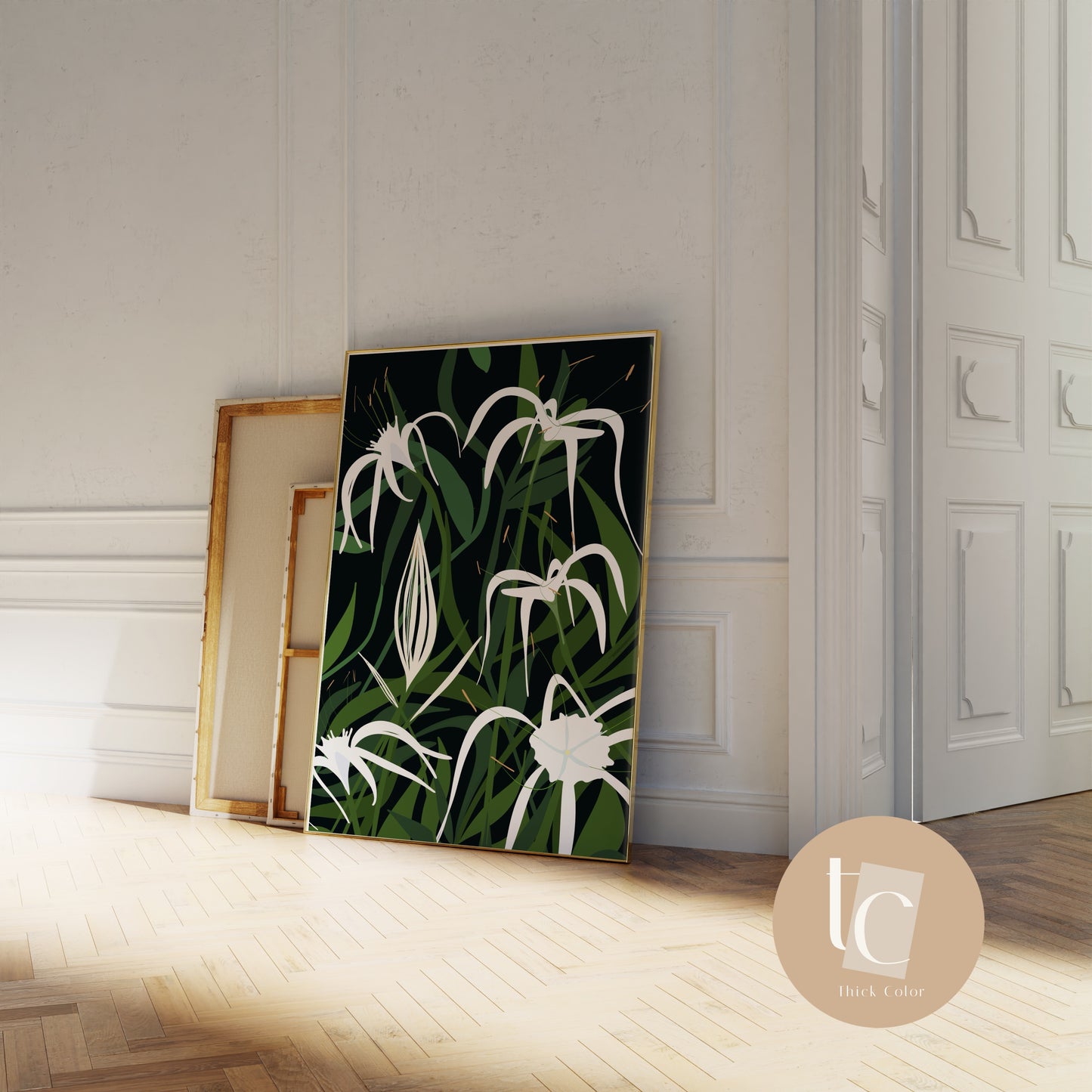 Spider Lilly Botanical light abstract canvas print