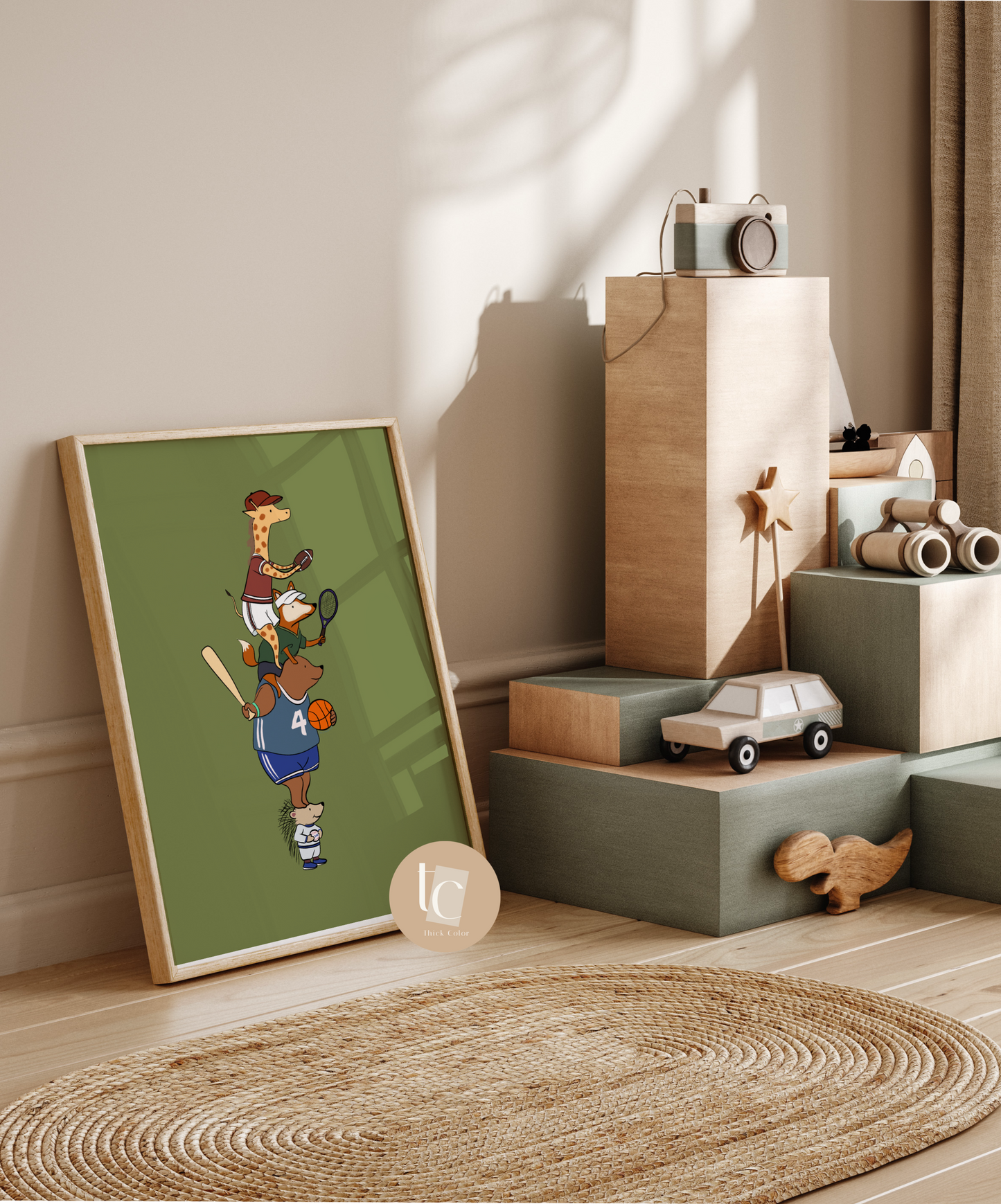 Woodland Animals Friend Sport Pile Nursery print