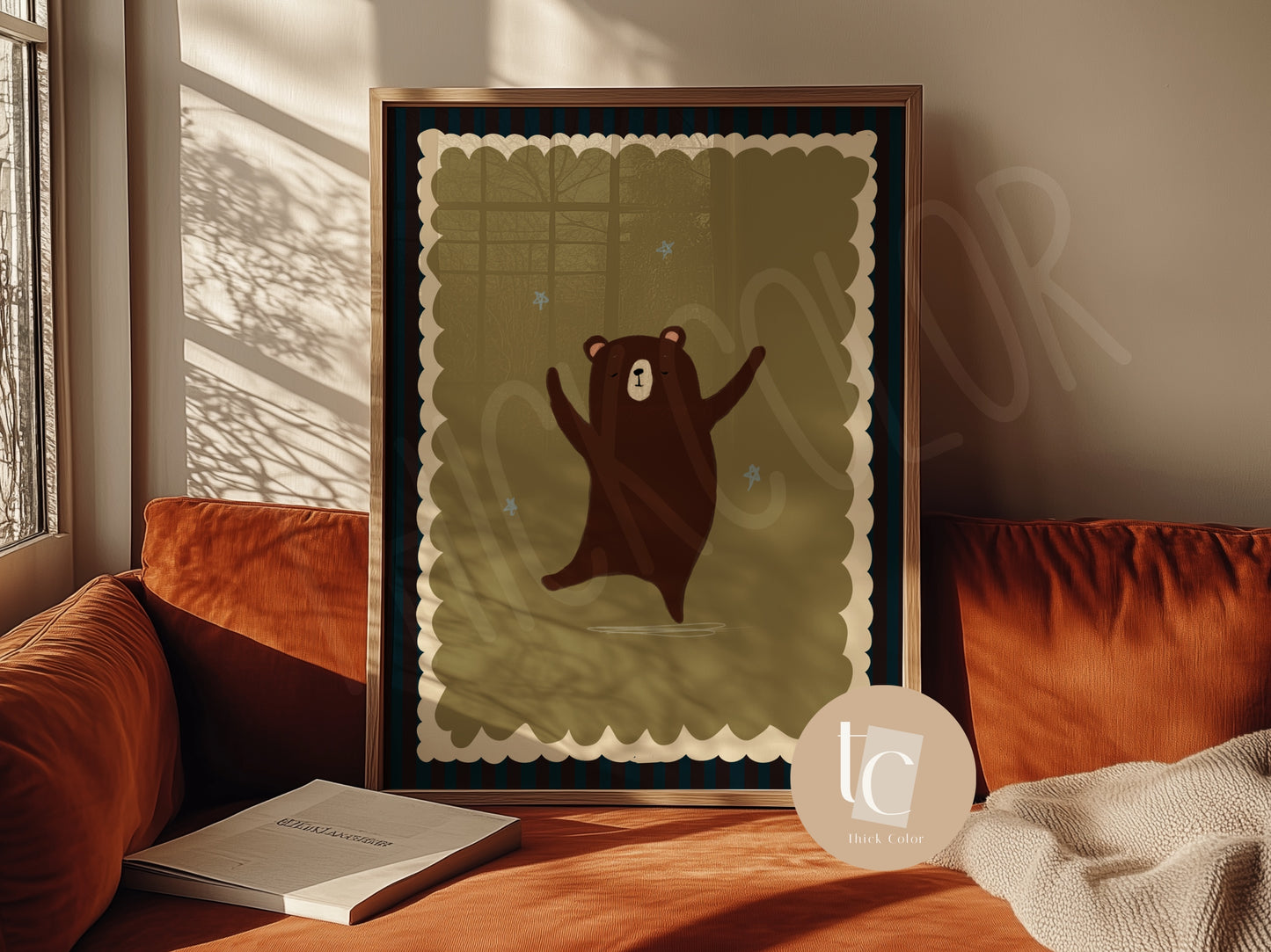 Set of 6 woodland animals dancing cute nursery prints