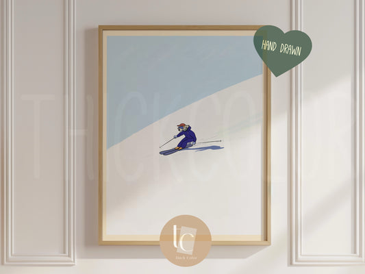 Nursery Snowy Day Ski Print