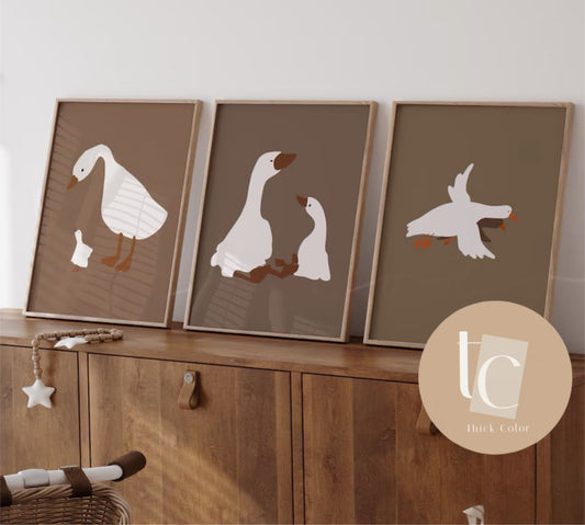 Silly geese set of 3 prints