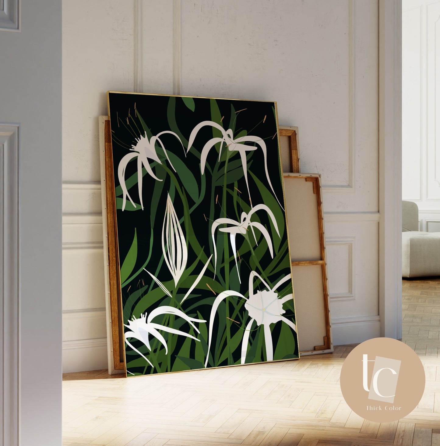 Spider Lilly Botanical light abstract canvas print