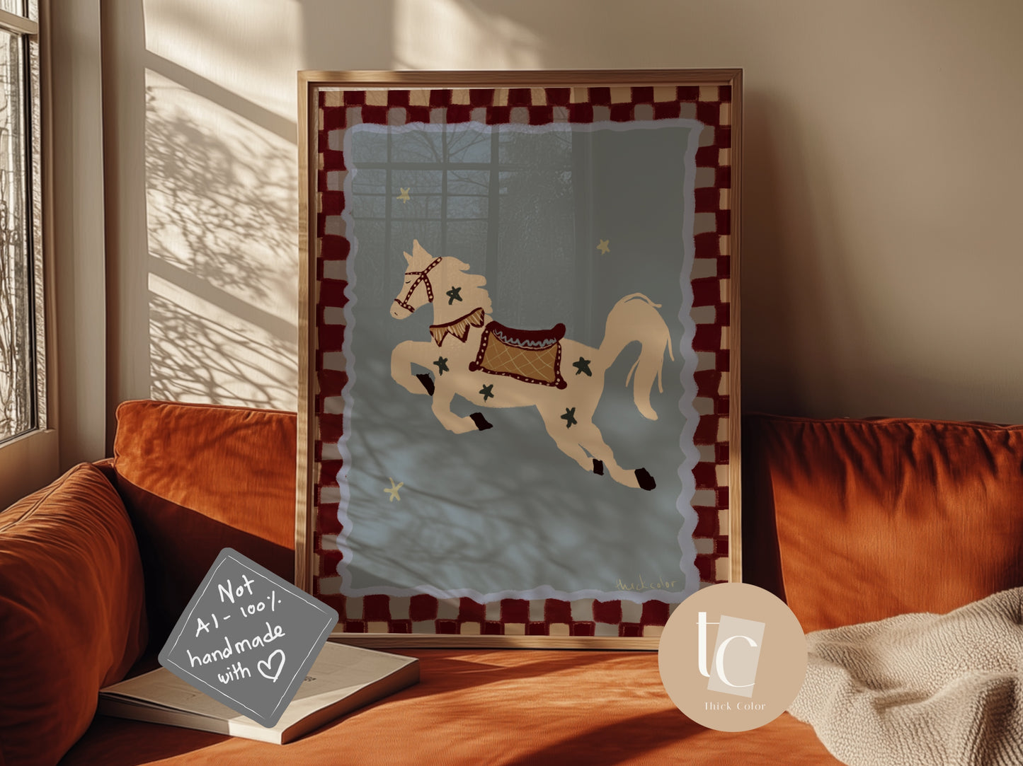 Whimsical horse nursery print