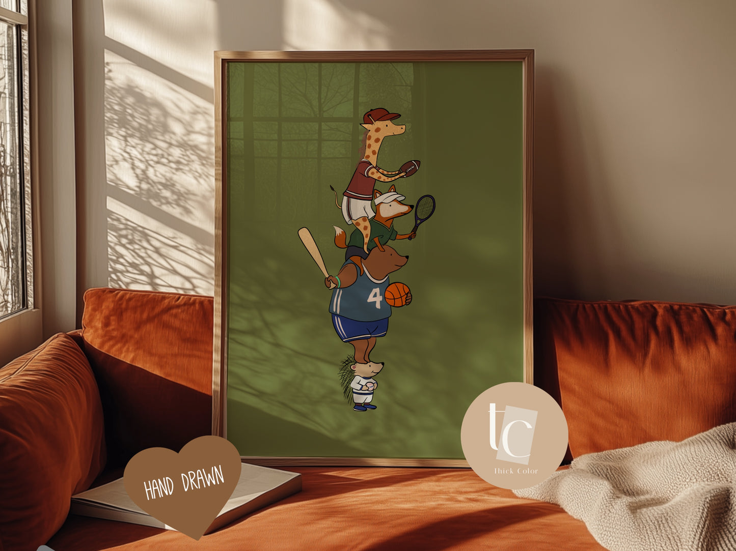 Woodland Animals Friend Sport Pile Nursery print