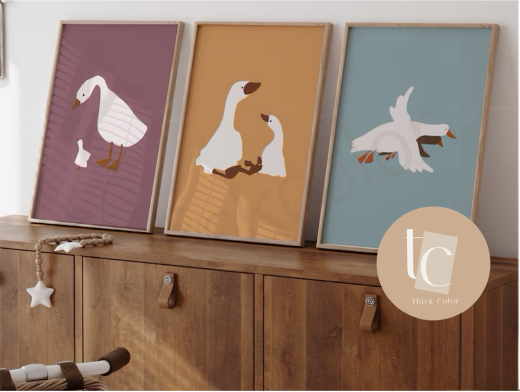 Silly geese set of 4 prints