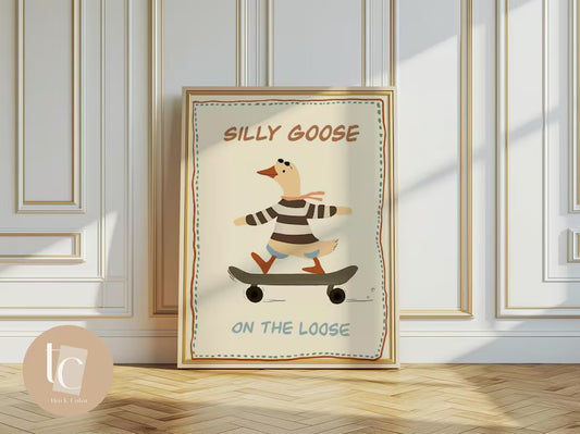 Silly goose on the loose nursery print