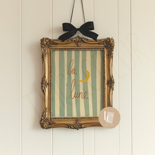 La lune nursery saying quote print
