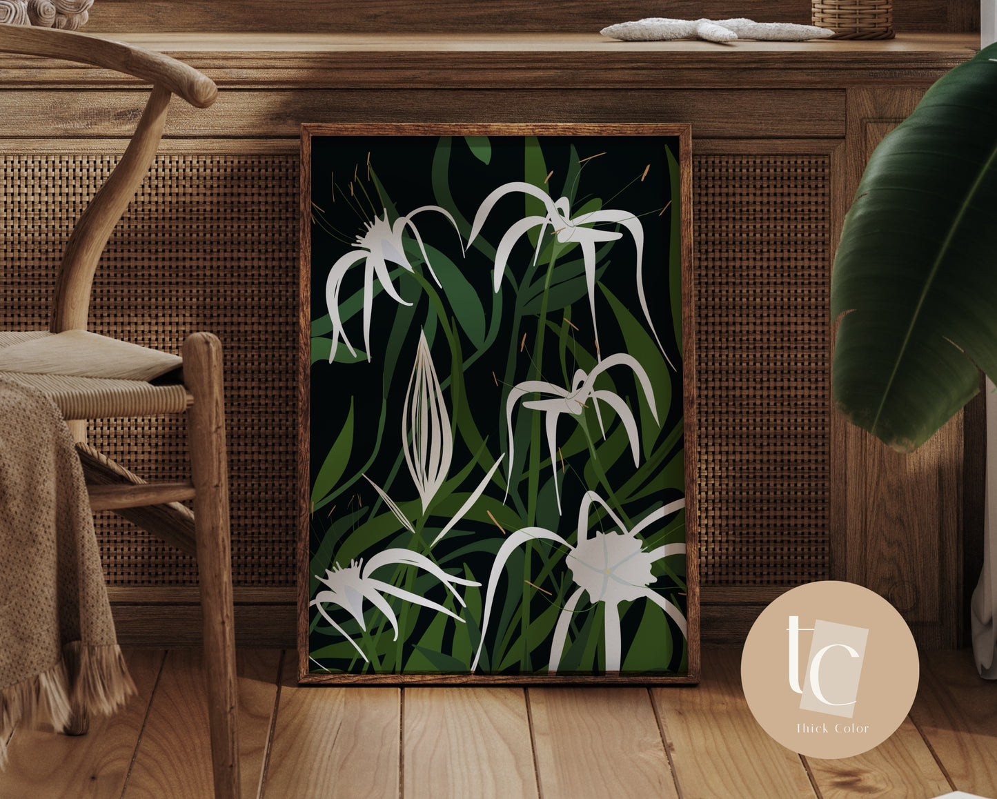 Spider Lilly Botanical light abstract canvas print