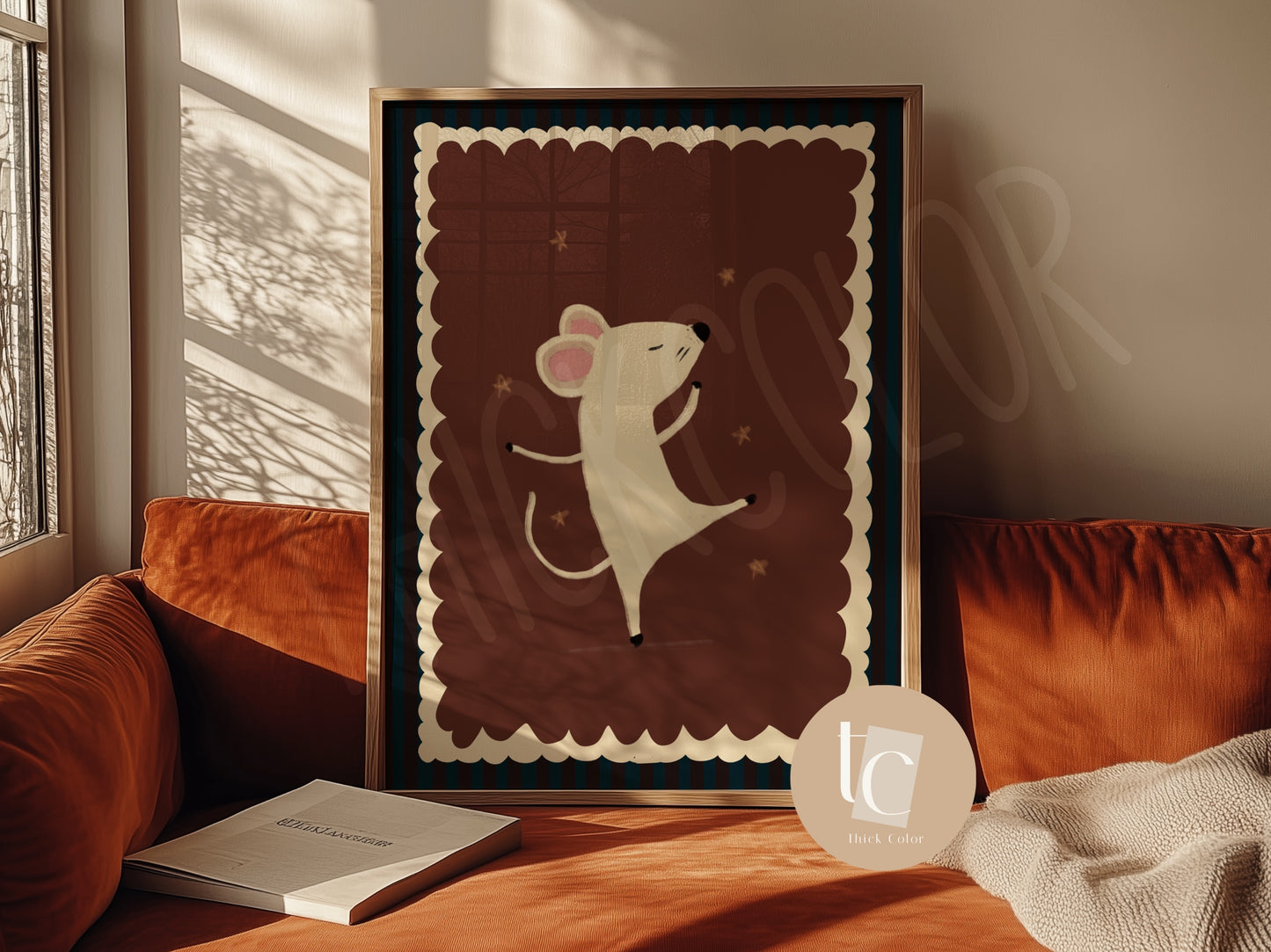 Set of 6 woodland animals dancing cute nursery prints