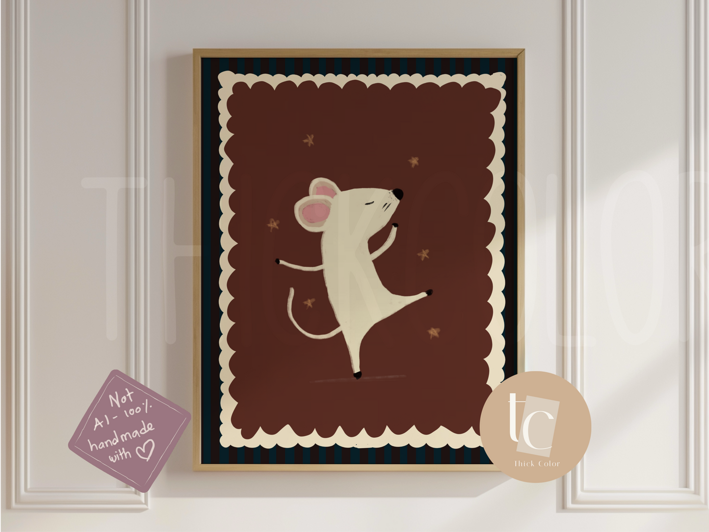 Cute Mouse Dancing Nursery Print