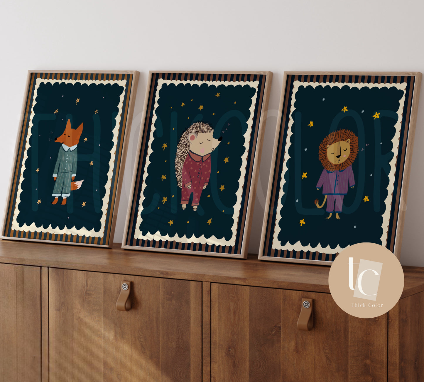 Set of 6 Woodland Animals in Pajamas