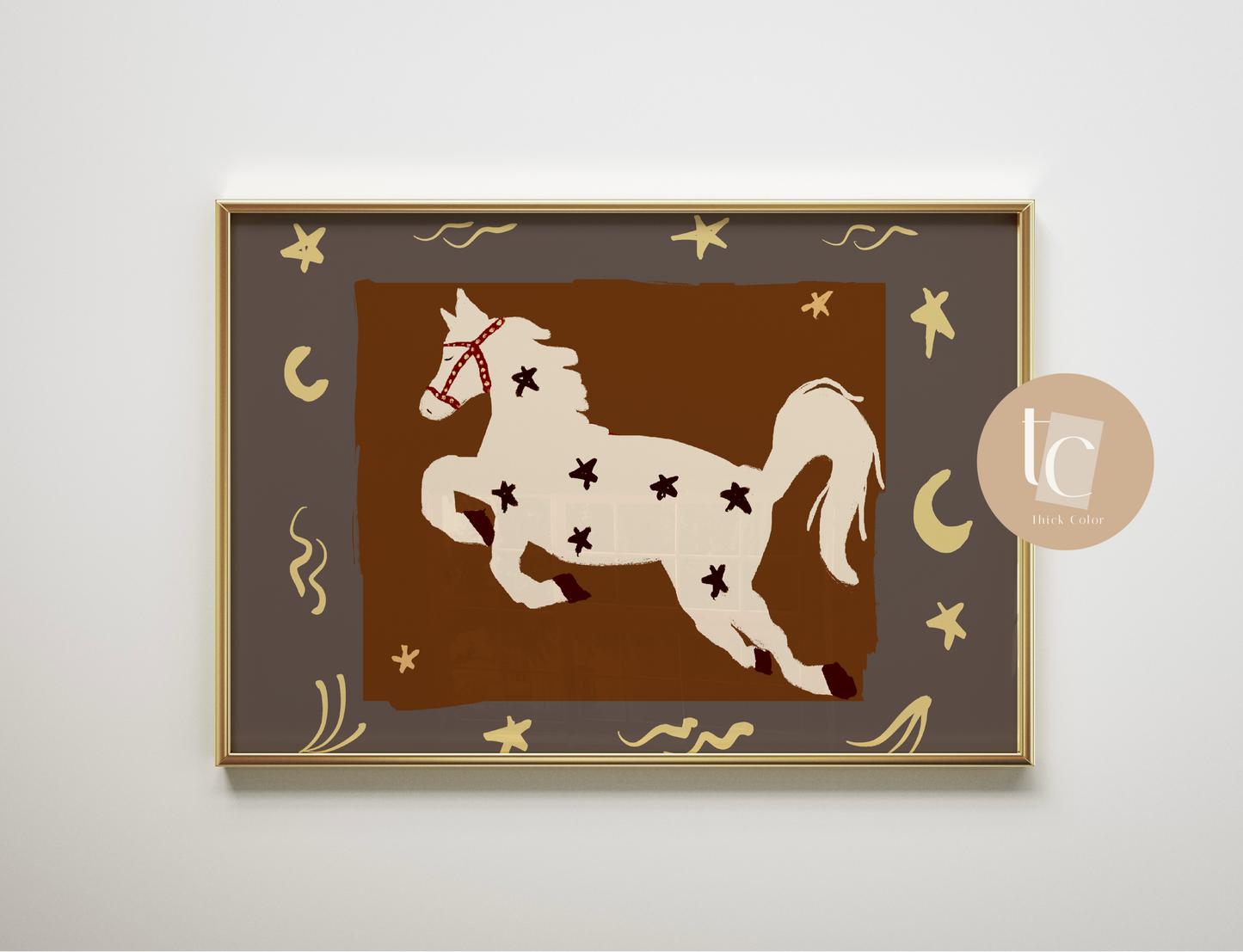 Nusery Whimisical Horse Print ||