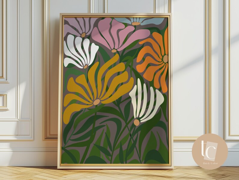 Colorful botanical abstract canvas print
